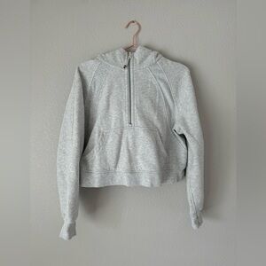 Lululemon Scuba Oversized Half-Zip Hoodie heathered Light Gray M/L, like new